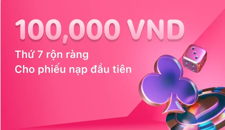 Khuyến mãi +100% cho phiếu nạp đầu tiên ngày thứ 7 hàng tuần tại de88
