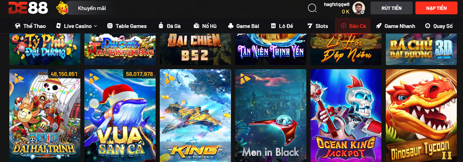 (Giới thiệu chung về sảnh game bắn cá DE88)