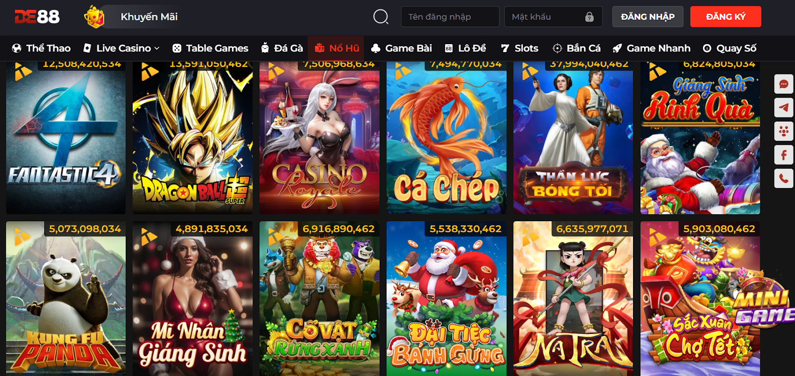 (Những điểm vượt trội của sảnh chơi slot quay hũ DE88)