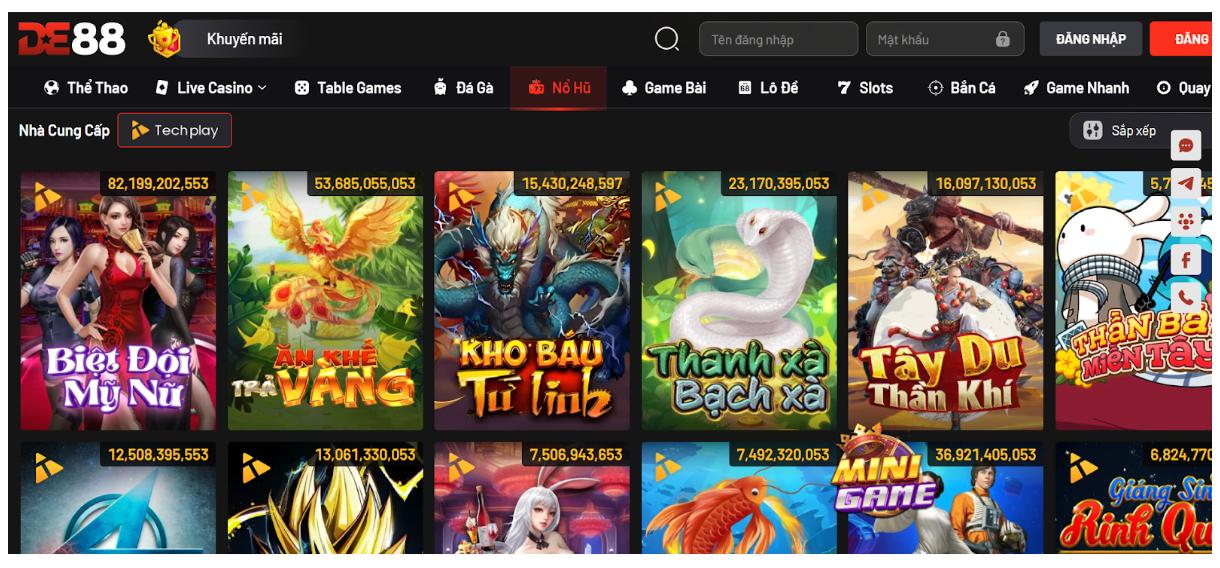 Chuyên mục game slot nổ hũ DE88 chất lượng