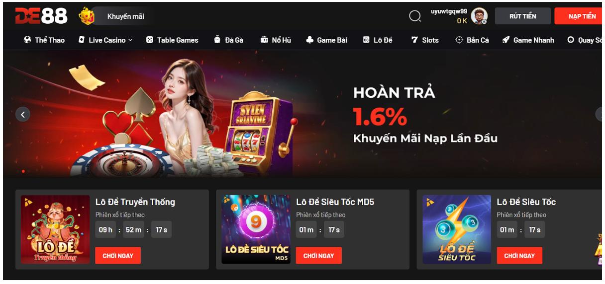 Danh sách khuyến mãi DE88 mới nhất 2025