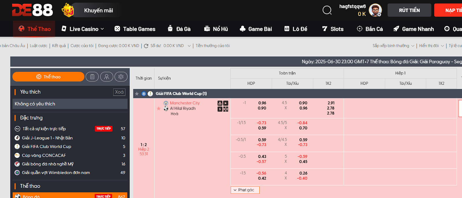 (Ưu điểm của sảnh cược thể thao DE88)